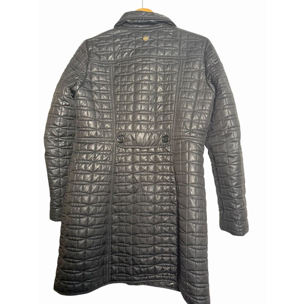 Kate Spade New York Black Quilted Collared Button Front Coat Size M PLEASE READ - Picture 10 of 16